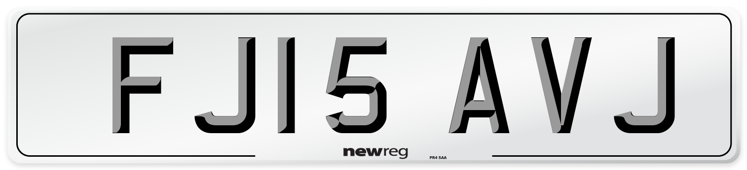 FJ15 AVJ Number Plate from New Reg